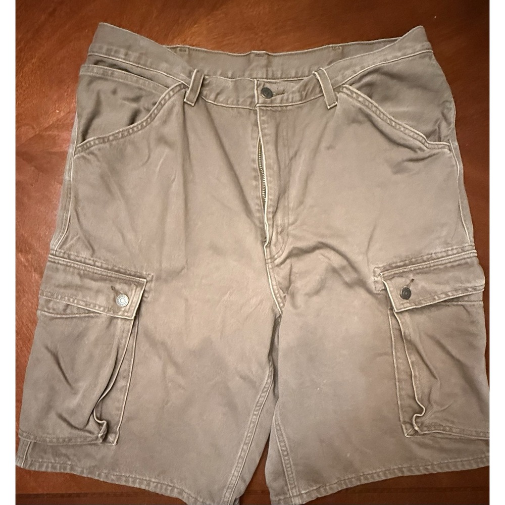 Levi 478 Premium Baggy Cargo Shorts Mens Size 38 Brown Utility Difficult to Find